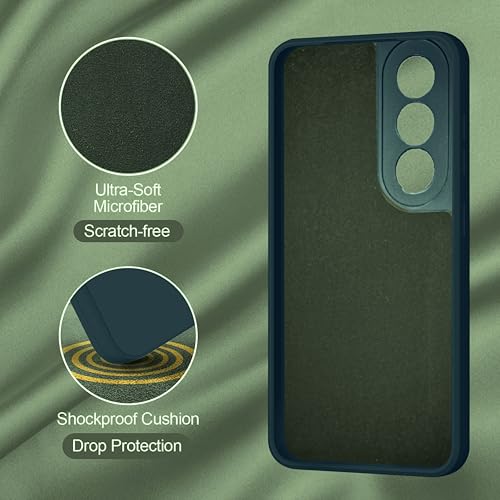 Image of SBMS Silicone Back Cover Case for Oppo K13x 5G | Soft Micro-Fibre Lining Inside | Camera Protection Bump | Shockproof Back Cover Case for Oppo K13x 5G (Green)