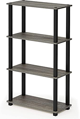 Image of Ash & Roh - Standing Floor 4 Tier Rack Wall Shelf for Home Office | Multipurpose Storage Shelves with Utility Storage for Home Decor (H-3.7 Feet|W-2 Feet|D-1 feet) (4 Tier PVC Rack)