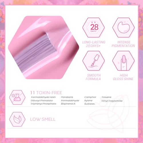 Image of DUDUSTRONG Bolt Bee Gel Glossy Finish Nail Polish Kit Summer Gel Nail Polish, 6 Colors Mint Green Gel Polish Nail Kit Soak Off Nail Art Diy Manicure (New Romantics (51+21+33+133+110+18)), 10 Ml