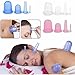 Anti Cellulite Vacuum Cup Cupping Therapy Sets Silicone Facial and Body Massage 4Pcs Cups (Clear Color)