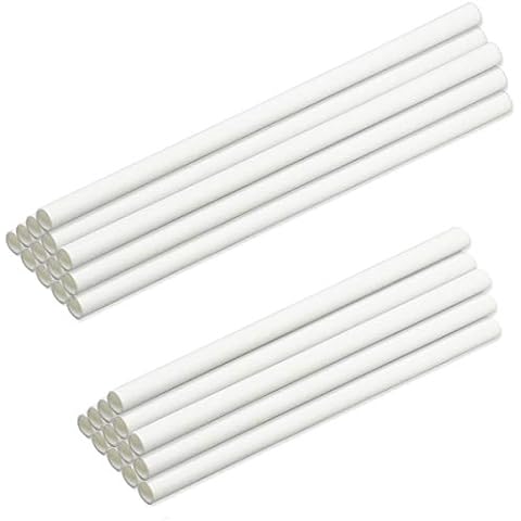 Jyongmer 24Pcs Plastic White Cake Dowel Rods 9.5" and 12" Length Cake Sticks Cake Dowel Straws for Tiered Cake Construction and Stacking Cover