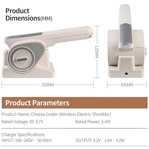 Rallador eléctrico recargable sin cable con dos tambores miniatura 7