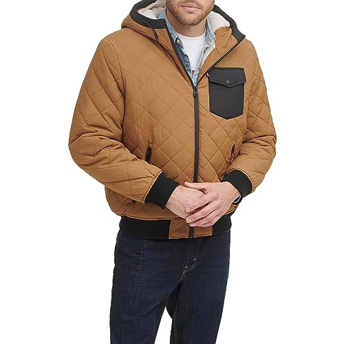 Image of LEVI'S Men's Levi's Men's Diamond Quilted Sherpa Lined Bomber Jacket
