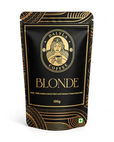 Dalyla Blonde Freeze-Dried Instant Coffee – 100% Arabica | Medium Roast | Floral Notes with Subtle Citrus | Smooth, Rich & Intense Flavor | 100g Pack (Pack of 1)