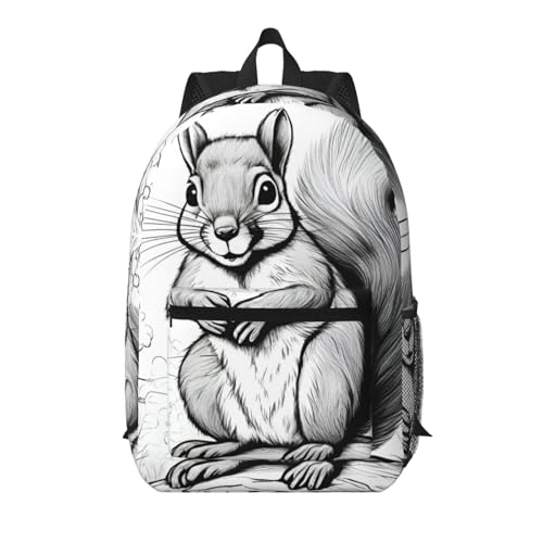 Sac à dos de voyage écureuil 17 pouces noir taille unique avec poche