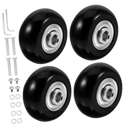 SOPOTUTU スーツケース交換用静音ラバーキャスター 転可能 耐久性メタル ラバー素材 旅行用ユニバーサルホイール入り