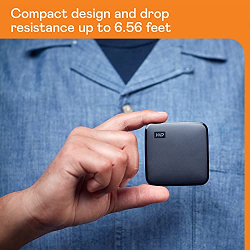 Image of Western Digital WD 2Tb Elements Portable Ssd, 400Mb /S R, Upto 2 Meter Drop Protection, PC & Mac Compatible, 3 Y Warranty (bayn0020Bbk-Wesn), USB