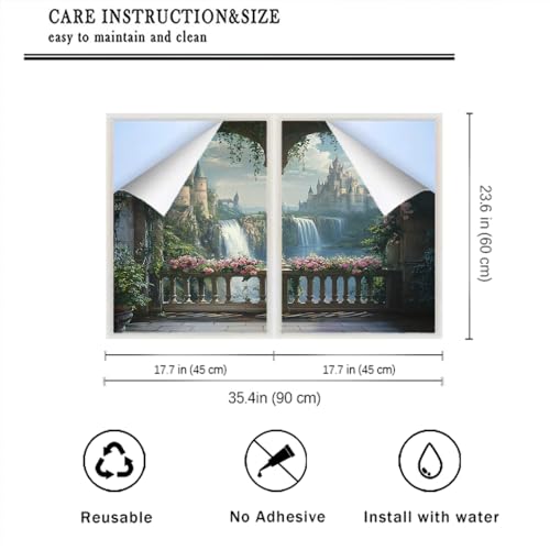 Vinilo decorativo para ventana con diseño moderno de cascada miniatura 2