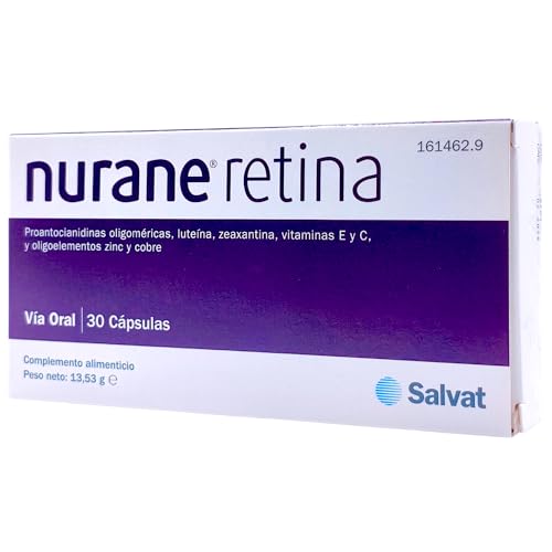 Nurane Retina 30 Cápsulas - Suplemento Ocular con Luteína, Zeaxantina y Astaxantina - Protección de la Mácula y la Visión - Escudo Antioxidante contra la Luz Azul y Fatiga Visual