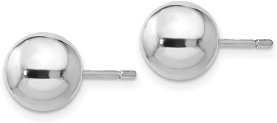 925 Sterling Silver Polished Ball Post Earrings 8x8mm Wide Ball Earring for Women