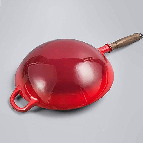 Wok de Hierro Fundido con Tapa de Madera y Asas Grandes miniatura 2