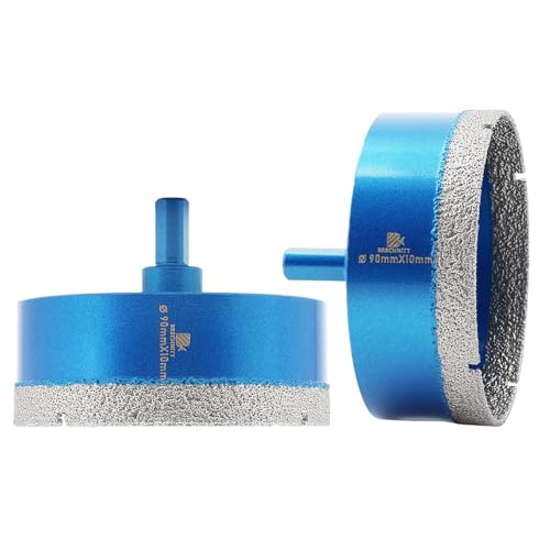 Image of Dry Diamond Core Drill Bit,BRSCHNITT 90mm Diamond Hole Saw Core Drill Bit with Triangle Shank for Porcelain Tile Ceramic Stone Granite Marble（2pcs）