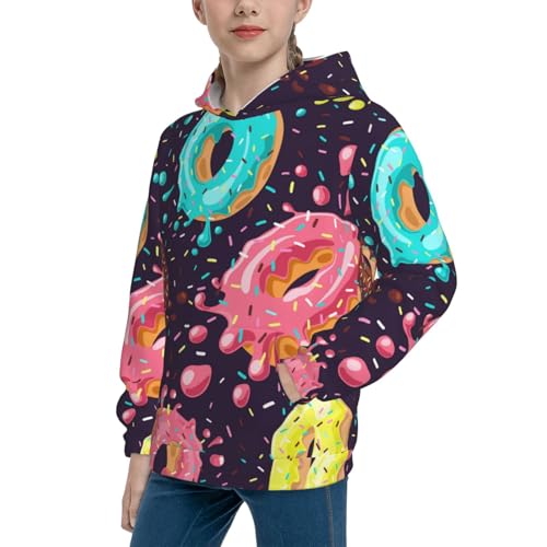 Donuts1 Kid Hoodies Boys Sweatshirts Girls Pullover with Pocket2