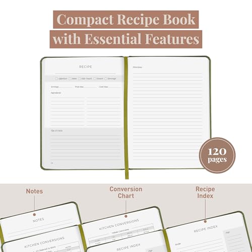 Rileys & Co. Green Recipe Book to Write in Your Own Recipes, 20 x 15 cm - Image 4
