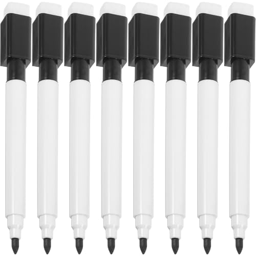 Kichvoe Rotuladores Finos para Pizarra Magnética, 10 Piezas Negras a Base de Agua, Borrables, Perfectos para Presentaciones y Aulas
