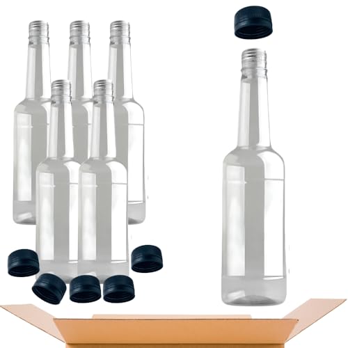 La Mejor Selección de Fraiche Envases comprados en linea. 50 Pack 6 Botellas de Plástico 1 Litro Vacias con Tapa Rosca, Reutilizables, para Licor, Tequilera, Mezcalera, Whiskera | Envases Plásticos Libre de BPA Grado Alimenticio (Negro)