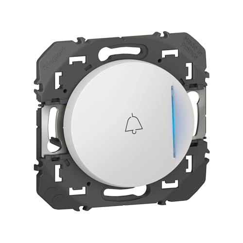 Legrand - Poussoir simple avec voyant lumineux et marquage sonnette dooxie 6A 250V~ finition blanc - emballage blister