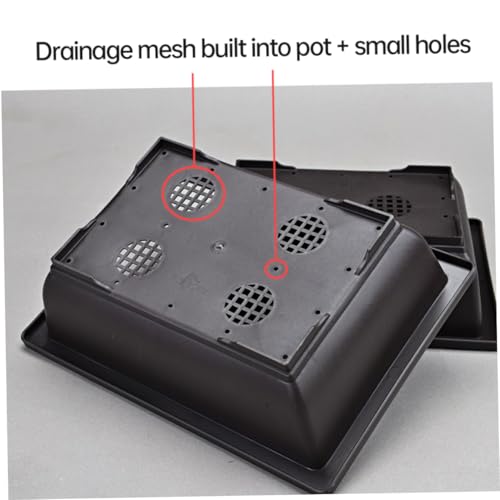 Pots d'entraînement aux bonsaï avec plateau plastique rectangulaire réutilisable - 6