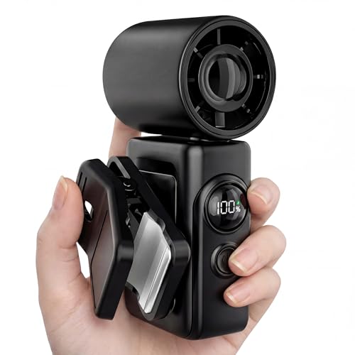 Handheld Fan Portable,0.26lb Mini Fan,4-Speed & 5000mAh rechargeable,USB-C Fast Charge & Power Display,Handheld/Clip-on Dual Mode for Outdoor Commute Office Travel Stroller Gifts for Women men Black