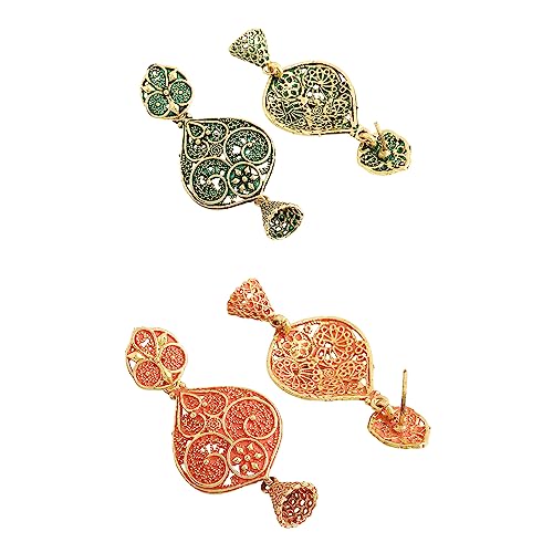 Traditional Dangle Drop Oxidised Earrings Combo - Set of 3 Pairs