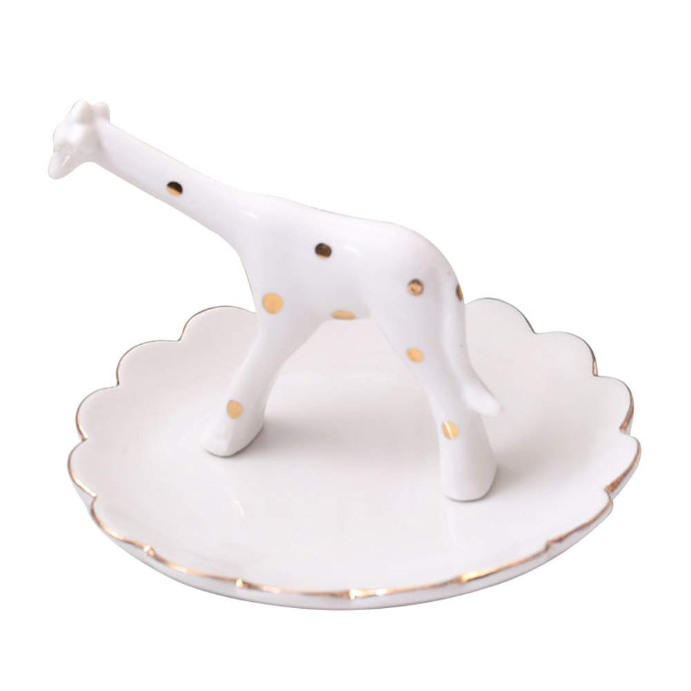Haotinggiraffe Ceramic Jewelry Dish Decorative Trinket Stand Ring