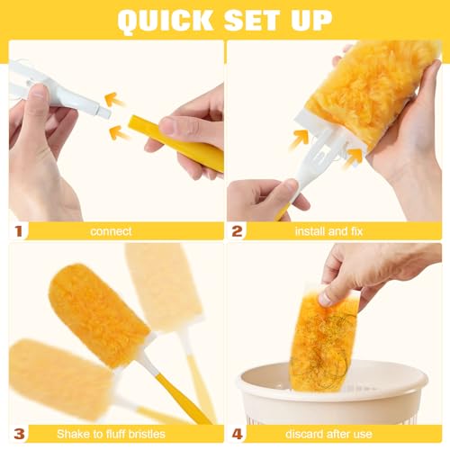 Image of 360 Duster Refills for Swiffer Duster, 40 Pack Heavy Duty Duster Kit for Cleaning with 4X Electrostatic,Compatible with Swiffer Handle Pet Hair, Blinds & Car Vents- Great Gift Set