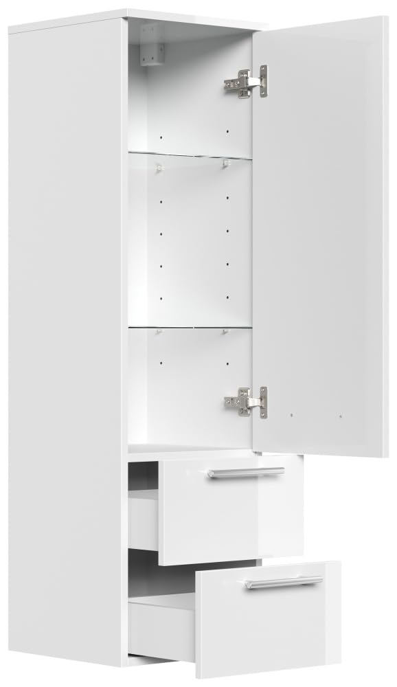 Badmöbel Set Firenze 70 3tlg. Spiegelschrank & Seitenschrank weiß hochglanz