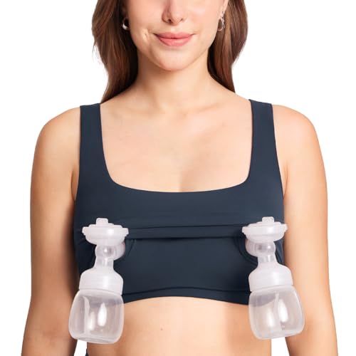 Image of MOMANDA Pumping Bra Longline Square Neck Sleeveless Maternity Workout Tank Tops for Women