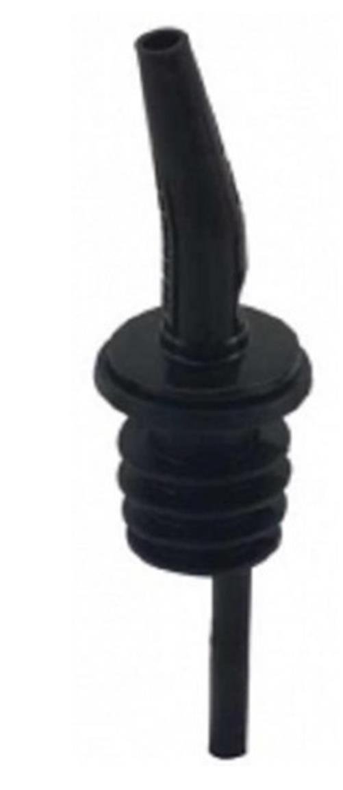 Pack of 12 Plastic Freeflow Liquor Spirits Tapor Pourers (Black)