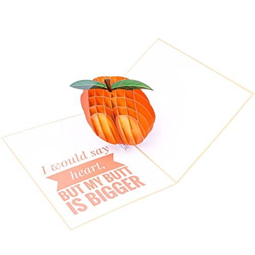 Poplife Cheeky Peach 3D Pop Up Card - Funny Card For Husband Or Boyfriend - Naughty Valentine's Day Card, Sexy Birthday Card For Him, Anniversary Card, Just Because #TOP5