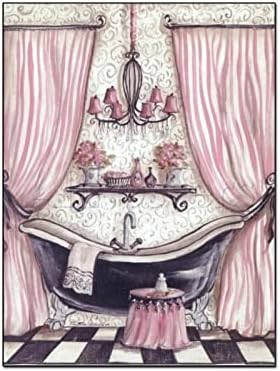 Vintage French Shabby Victorian Bathtub Poster Office Wall Art Decoration Canvas Painting Gift (6) Canvas Painting Posters And Prints Wall Art Pictures for Living Room Bedroom Decor 24x32inch(60x80cm