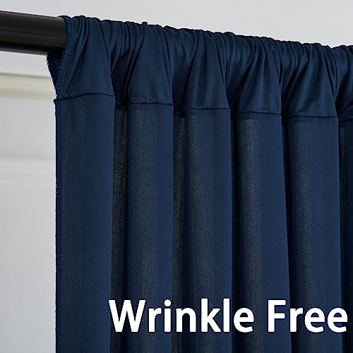 20ft x 10ft Wrinkle Free Navy Blue Backdrop Curtains for Parties, Thick Polyester Backdrop Drapes for Wedding Birthday Party Photography Background Backdrop Stand