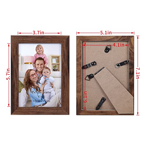 Giftgarden 12 Pack 6x4 Photo Frames, Brown Picture Frames 6x4 for Wall or Tabletop Display, 4x6 - Image 2