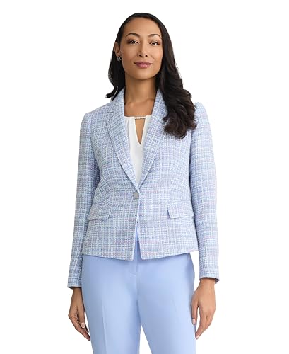 Kasper Petite Long Sleeve Tweed One Button Blazer