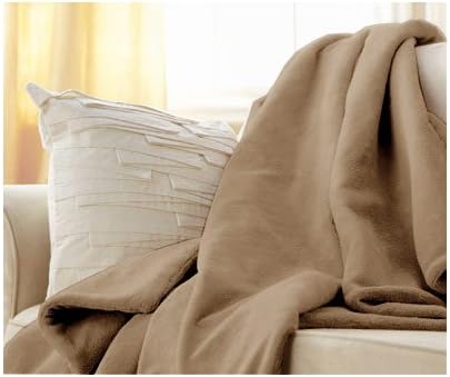Sunbeam Microplush Camelot Cuddler - Manta térmica eléctrica con 3 ajustes de calor y controlador de calor, color beige hongo