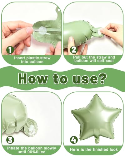 Image of Sage Green Happy Birthday Party Decorations with Banner Balloons for Women