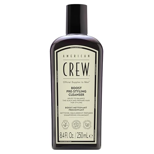 American Crew Boost Pre-Styling Cleanser, Champú Pre-Peinado Boost, Producto de Peinado Voluminizador para Hombres, Champú Vegano para Hombres con Cabello Fino o Lacio, 250 ml