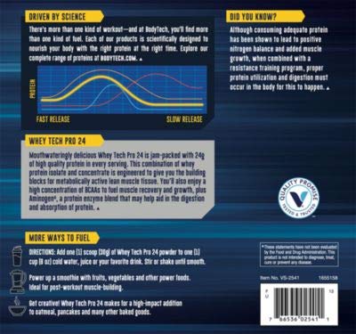 BodyTech Whey Tech Pro 24 Protein Powder Protein Enzyme Blend with BCAA's to Fuel Muscle Growth Recovery, Ideal for PostWorkout Muscle Building Vanilla Ice Cream (5 Pound)