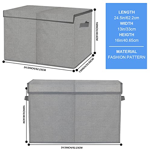 Homyfort Large Toy Box Chest For Kids Boys,Collapsible Toy Bin Storage Organizer Basket With Lids For Blanket,Toys,Toddler,Nursery,Playroom (Grey) #TOP5