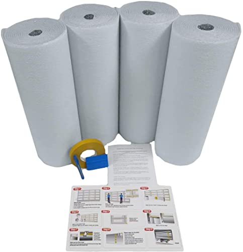 Nasa Tech White Reflective Foam Core 2 Car Garage Door Insulation Kit 18Ft (Wide) X 8Ft (High) R Value 8.0 Made In Usa New And Improved Heavy Duty Double Sided Tape (Also Fits 18X7) (1, Three Pack) #TOP3