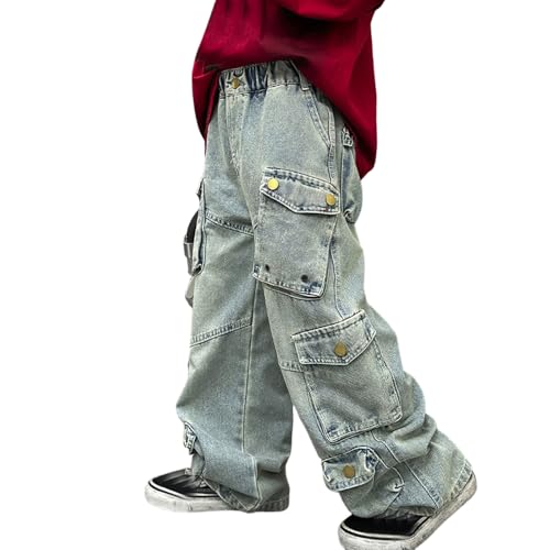 Jeans garçon loose taper fit en denim fluide coupe sport casual Y2K