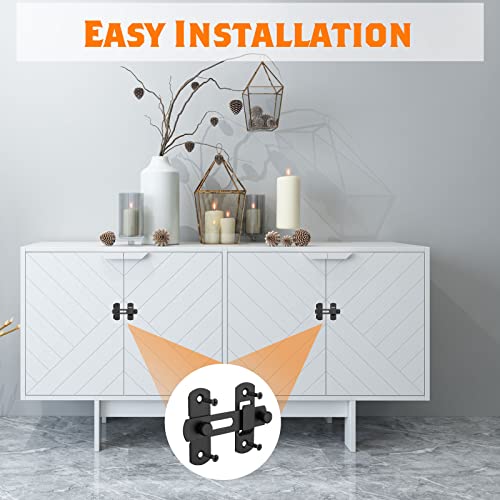 Barn Door Lock Latches, Matte Black Stainless Steel Flip Gate Latch Security Door Latch, Door Lock For Barn Door, Pet Door, Bathroom, Cabinet Closet, Window, Sliding Door Latch (2 Packs Matte Black) #TOP3