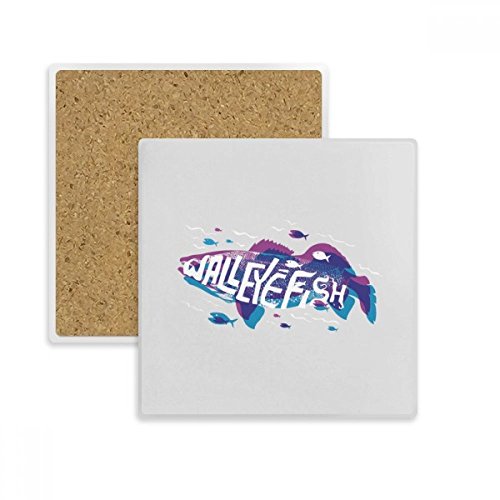 Poisson Bleu Pourpre Tasse Coaster Pierre pour Table Basse Salon et Apéritif - 2