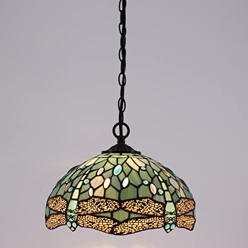 Image of WERFACTORY Tiffany Pendant Light Plug in 12 Inch Hanging Lamp S147 Series