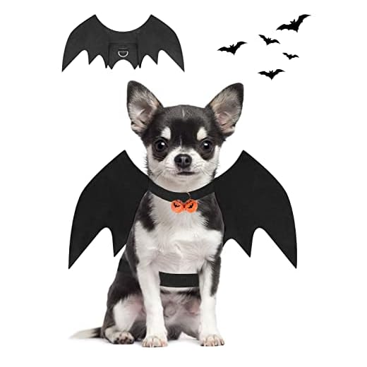 Halloween Dog Bat Wings Costume, Pet Halloween Cosplay Party Dress Up Costume for Small Dogs and Cats(S)