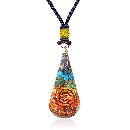 Orgonite Crystal Tear Drop Orgone Chakra Healing Pendant  Healing Crystals Emf Protection Orgone Pendant With Adjustable Cord