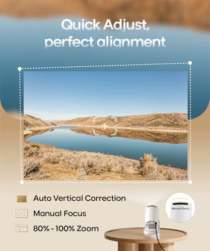 2025 Upgrade Beamer 4K 1080P Full HD Unterstützt, Mini Projektor Android 11.0 5G WiFi 6 BT 5.0, Smart Projector 200ANSI Auto Horizontal Trapezoid Correction, Beamer Handy 180°Drehbarer