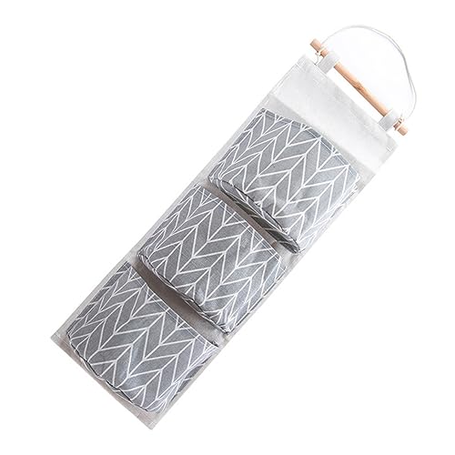 MAGICLULU Bolsa De Almacenamiento Colgante De Lino con Bolsillos para Organizador De Zapatos Y Ropa para Puerta Dormitorio Y Baño Azul