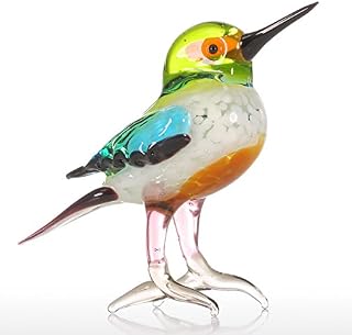 Tooarts Tiny Bird Gifts Glass Sculpture Ornament Animal Figurine Art Handblown Christmas Home Decor Multicolor