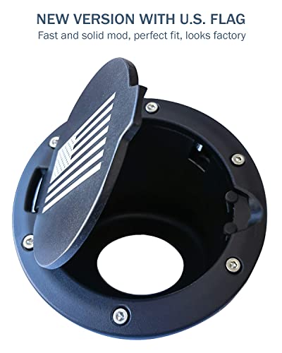 image for Aukmak JK Gas Cap Cover American Flag Fuel Filler Tank Door for Jeep W